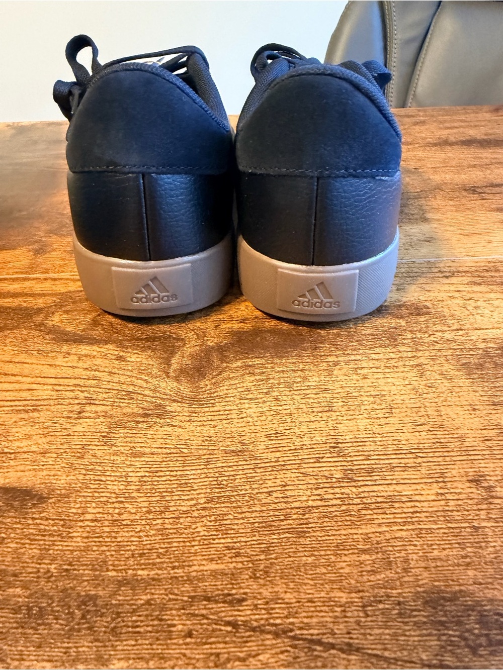 adidas Black Sneakers with White Stripes and Gum Outsole W8 - Picture 4 of 8
